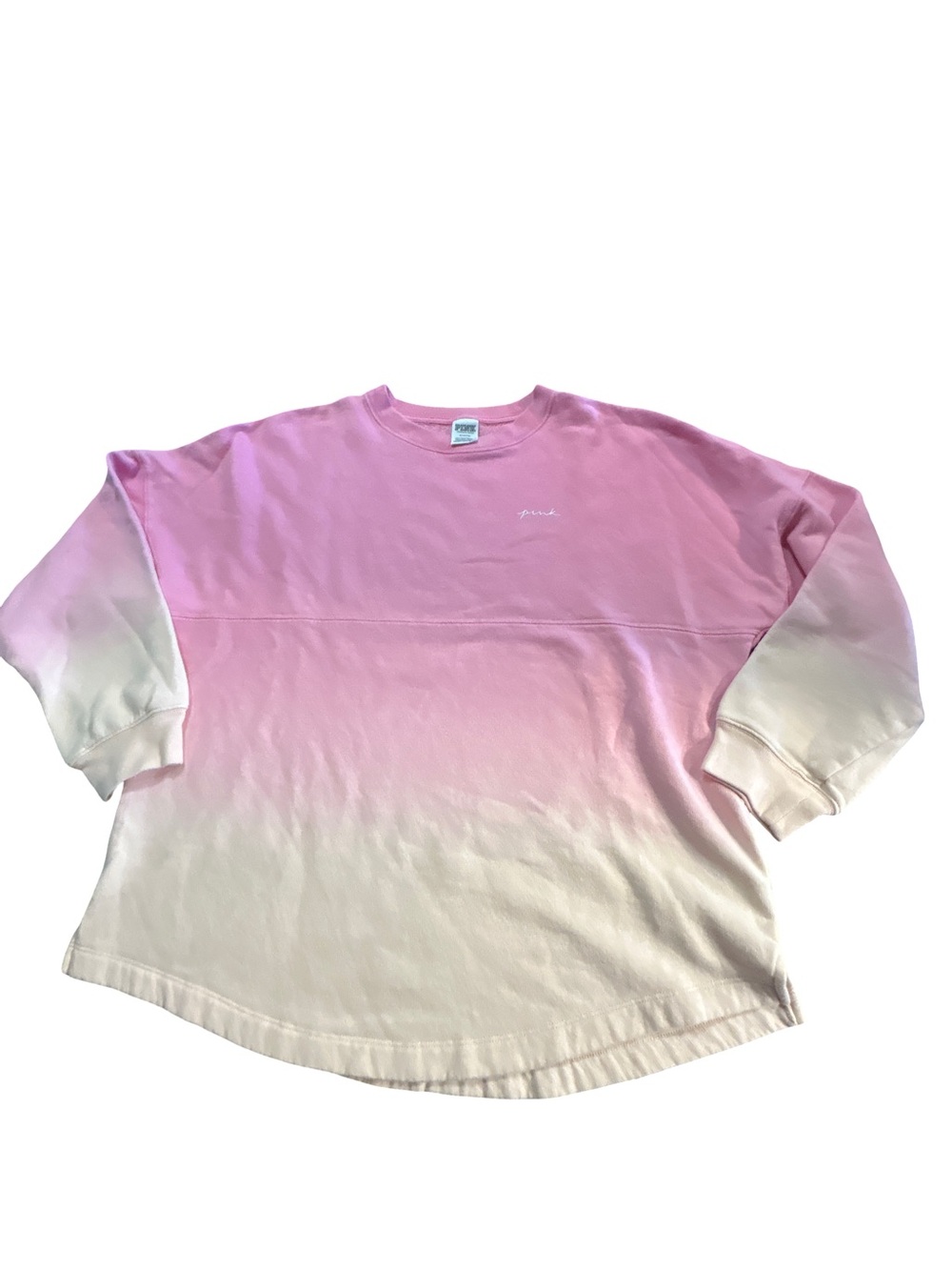 VS PINK Y2K Ombre Dip Dye Spirit Jersey Crewneck Sweatshirt Pink M Loungewear